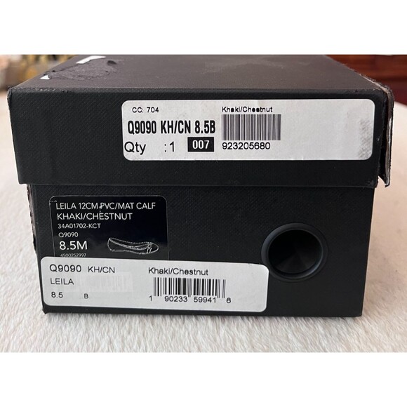 Coach Size 8.5 Women’s Ballet Leila Flats Khaki Chestnut Shoes Q9090 Logo w/ Box - Picture 14 of 15